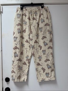 L.L. Bean Cream Teddy Bear & Vintage Ski Lounge Pants